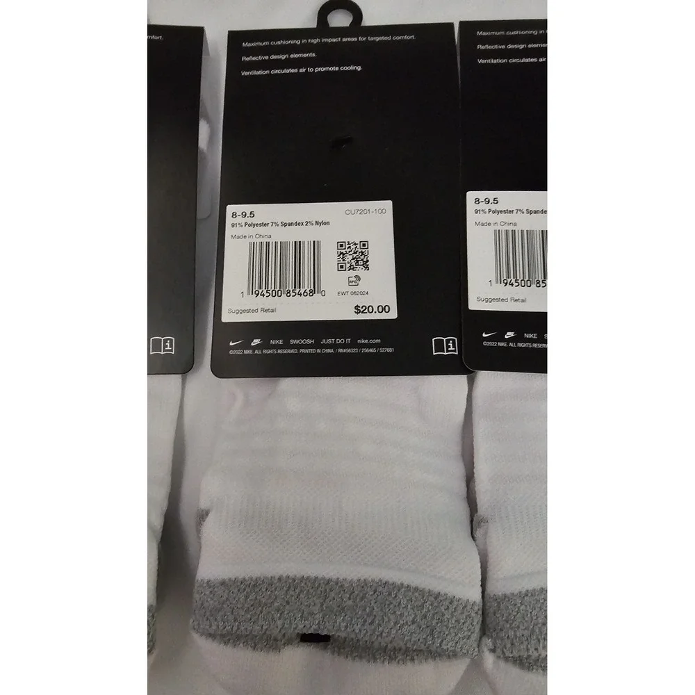 New 3 Pair Nike Spark Running No Show Dri Fit Unisex Women 9.5-11 Men 8-9.5